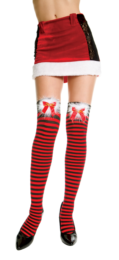 stripy black and red Christma stockings